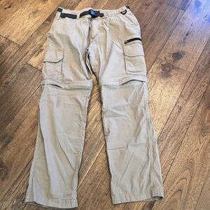 BC Clothing Co. Convertible Cargo Pants Shorts Size XL x34 Khaki Water Resistant